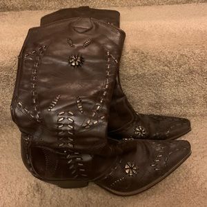Women’s BCBGirls brown leather cowgirl boots